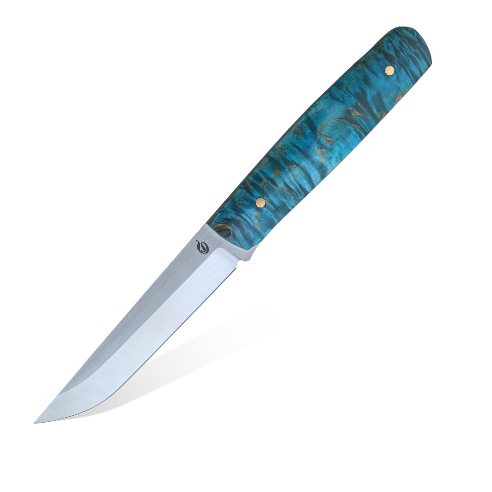 Full Tang Puukko Knife with Stabilized Wood Handle