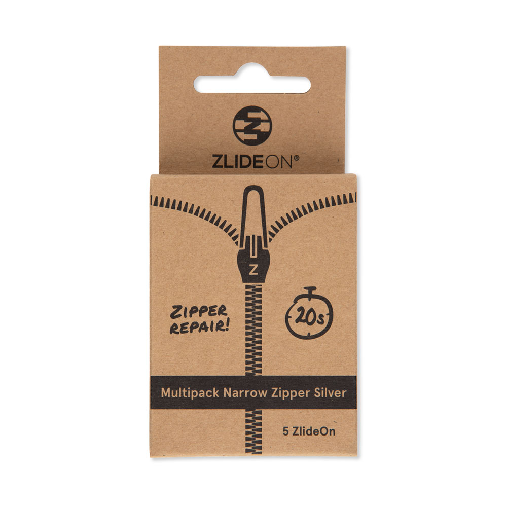 ZlideOn Multipack Narrow Silver Zipper Repair 5 pcs