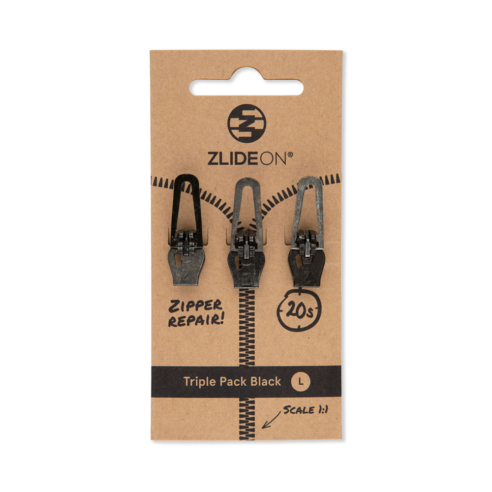 ZlideOn L Triple Pack Black Zipper Repair