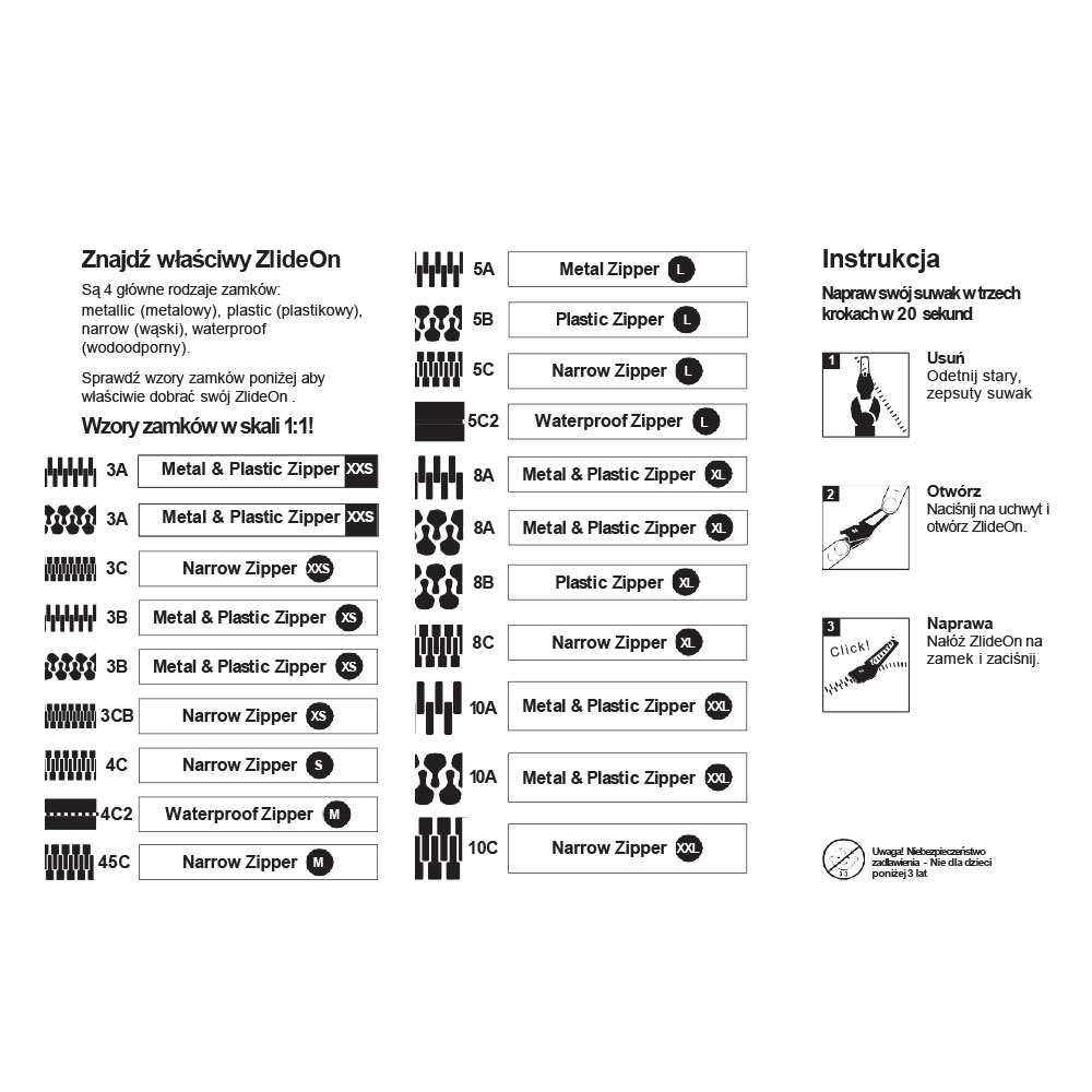 ZlideOn Zipper Pull Replacement - 5pcs, Silver, Normal - Instant Zipper Replacement Slider Multipack