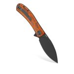 Nóż Składany Trollsky Knives Mandu EVO MTE012 Liner Lock Black Stonewashed 14C28N Orange Turtle G10 - obrazek 2