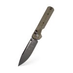 Nóż Składany KNIVESPL The First Black Stonewashed 14C28N OD Green G10 Crossbar Lock Thumb Stud - obrazek 3