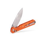 Nóż Składany KNIVESPL The First Stonewashed/Satin 14C28N Orange G10 Crossbar Lock Thumb Stud - obrazek 5