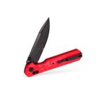 Nóż Składany KNIVESPL The First Black Stonewashed 14C28N Red G10 Crossbar Lock Thumb Stud - obrazek 2