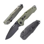 Nóż Składany Real Steel Evolution Ironclad 7911BG Drop Point Thumb Stud Frame Lock Blackwash D2 Steel & OD Green G10 - obrazek 7