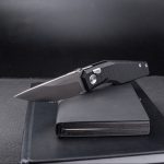 Nóż Składany Real Steel Spectrum 7142BS Thumb Disc Button Lock Satin Nitro-V Black G10 by Poltergeist Works - obrazek 6