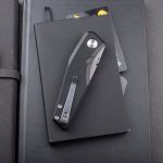 Nóż Składany Real Steel Spectrum 7142BS Thumb Disc Button Lock Satin Nitro-V Black G10 by Poltergeist Works - obrazek 5