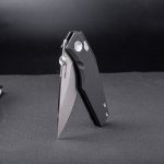 Nóż Składany Real Steel Spectrum 7142BS Thumb Disc Button Lock Satin Nitro-V Black G10 by Poltergeist Works - obrazek 4