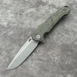 Nóż Składany MK Knives & Tools Ingeni MT 'Scatter 1' | Seria Mid-Tech Po Customizacji | Bead Blasted CPM-S90V Olive Anodized Titanium Flipper Frame Lock