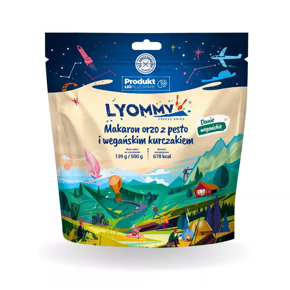 Lyommy-Makaron-orzo-z-pesto-i-weganskim-kurczakiem_01 Lyommy Makaron orzo z pesto i wegańskim kurczakiem 350 g - obrazek 1