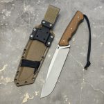 Nóż MK Knives & Tools Crowbar "Fear The Bear" Bead Blasted Elmax Natural Canvas Micarta/Black G10 Coyote Kydex