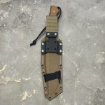 Nóż MK Knives & Tools Crowbar "Fear The Bear" Bead Blasted Elmax Natural Canvas Micarta/Black G10 Coyote Kydex - obrazek 4