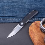 Nóż Składany Real Steel Luna Phantom Flipper 7007BS Liner Lock Satin D2 Black G10 - obrazek 4