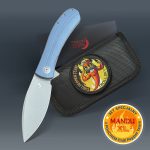 Set Specjalny Trollsky Knives Mandu XL Dark Bead Blast D2 Grey/Blue G10 z Pouchem Chili Pepper Team