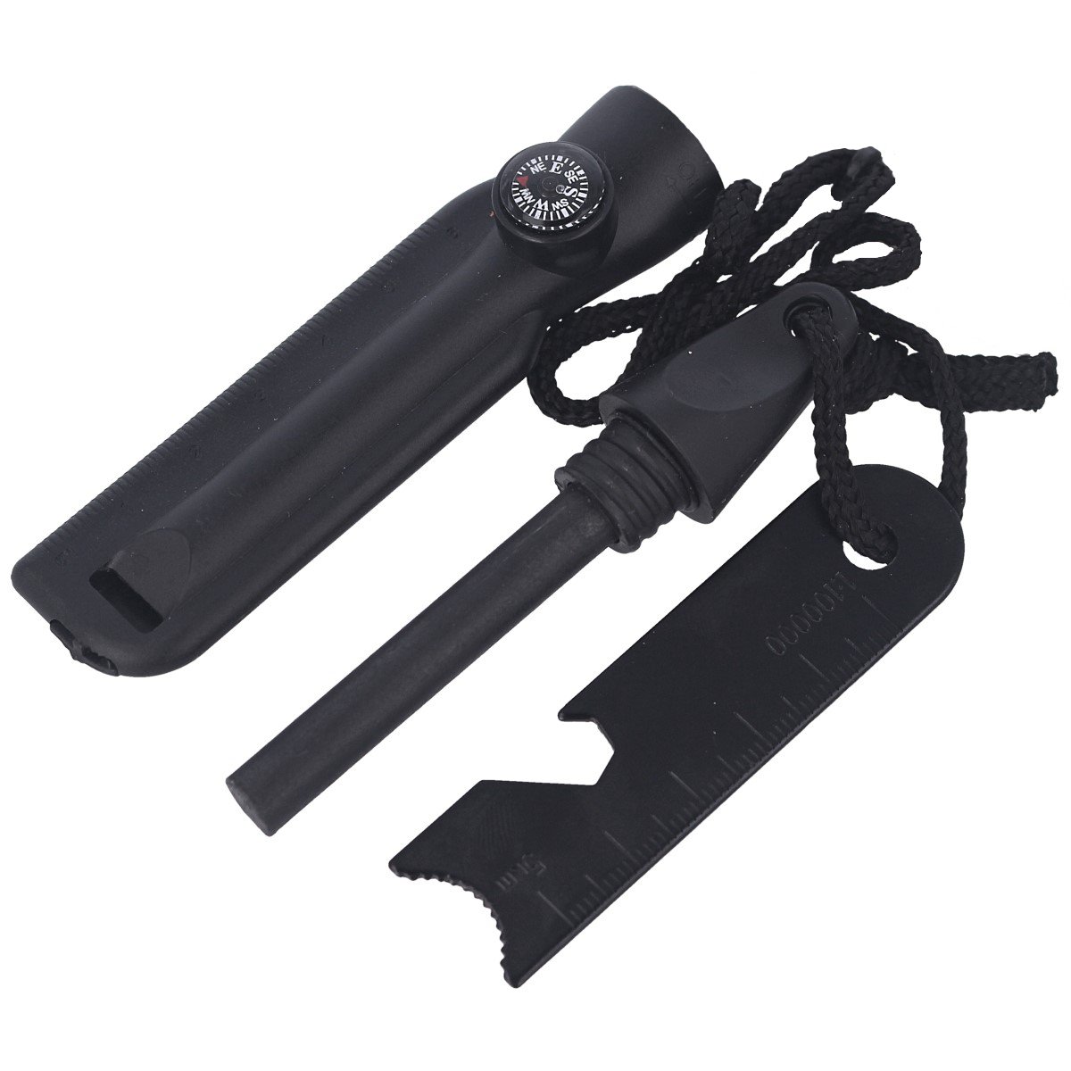 113740_2_3jpg Krzesiwo Barbaric Fire Starter z kompasem, gwizdkiem Black (39135-NE) - obrazek 1