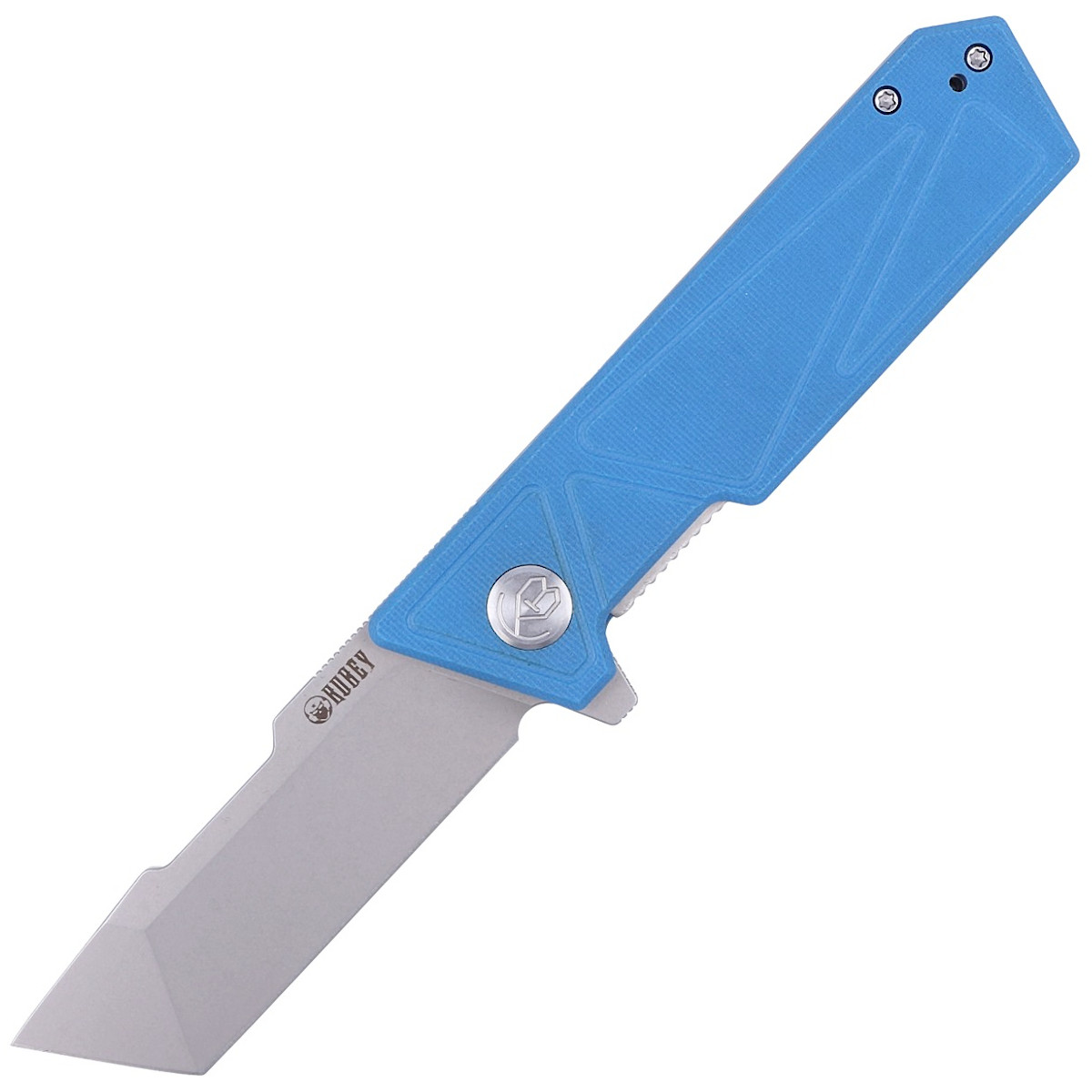 Nóż składany Kubey Avenger Blue G10, Bead Blasted D2 (KU104C)