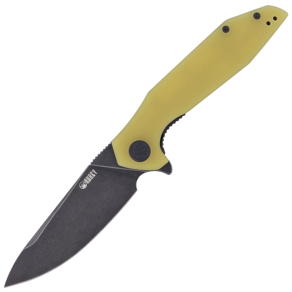 Nóż składany Kubey Yellow G10, Black Stonewashed D2 (KU117C)