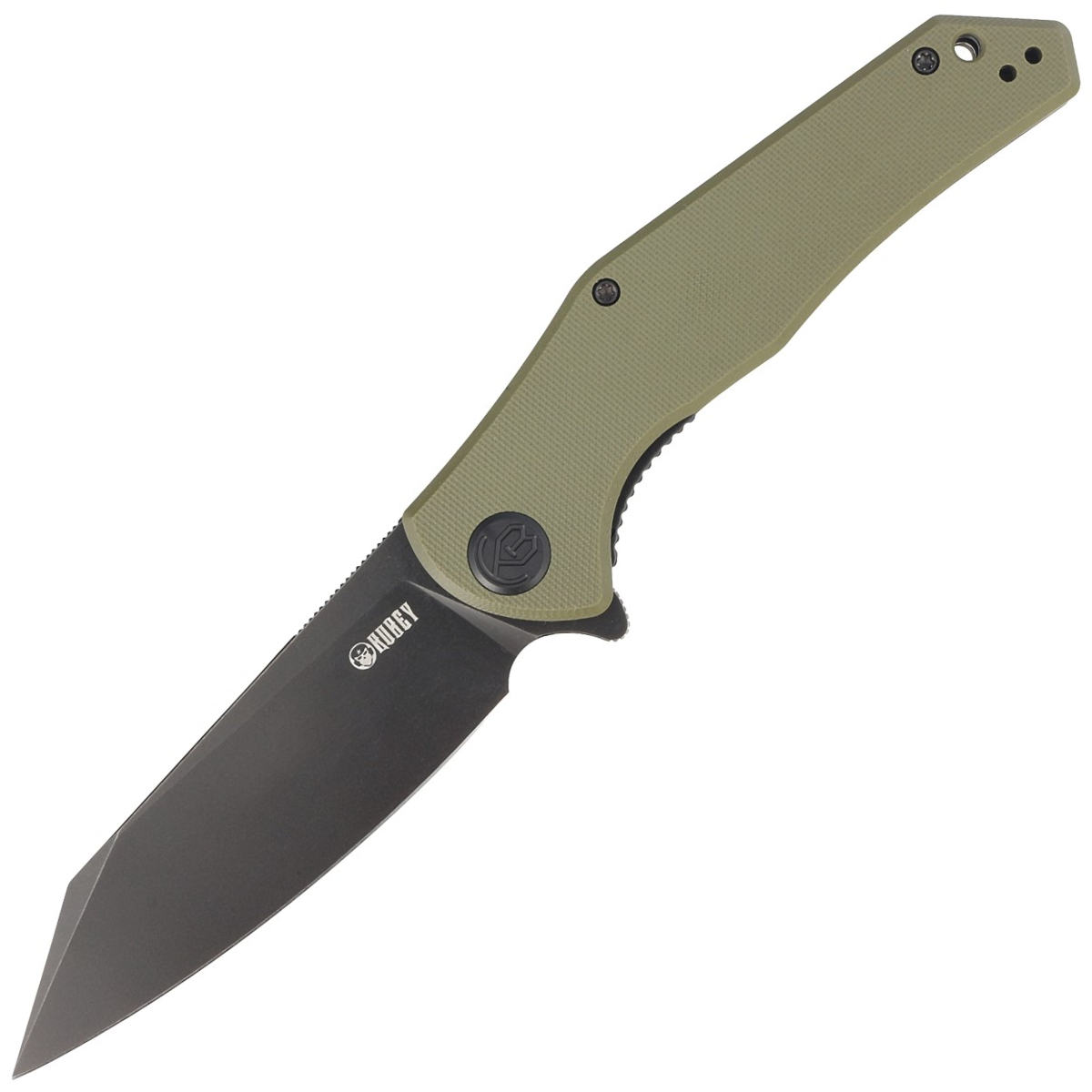 Nóż składany Kubey Flash Green G10, Blackwash AUS-10 (KU158F)