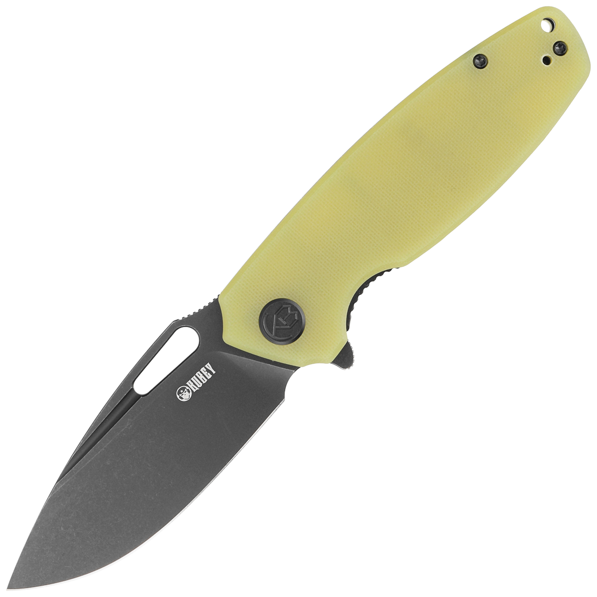Nóż składany Kubey Knife Tityus Translucent Yellow G10, Dark Stonewashed D2 (KU322G)