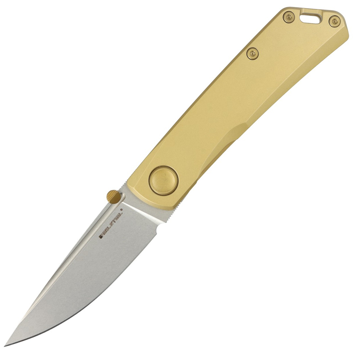 Nóż składany Real Steel LUNA Eco Gold Steel Beadblast K110 by Poltergeist Works 7085