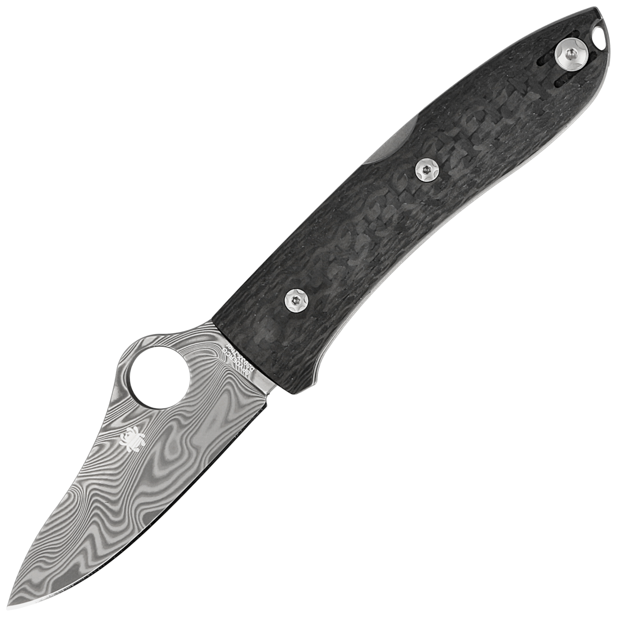 Nóż składany Spyderco SpyOpera Carbon Fiber, Thor Damascus Sprint Run (C255CFPD)