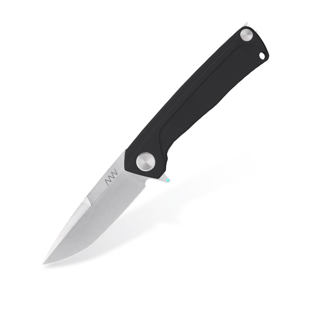 Nóż składany ANV Knives Z100 ANVZ100-009 Stal SLEIPNER Stonewash Czarny G10/Aluminium Frame Lock