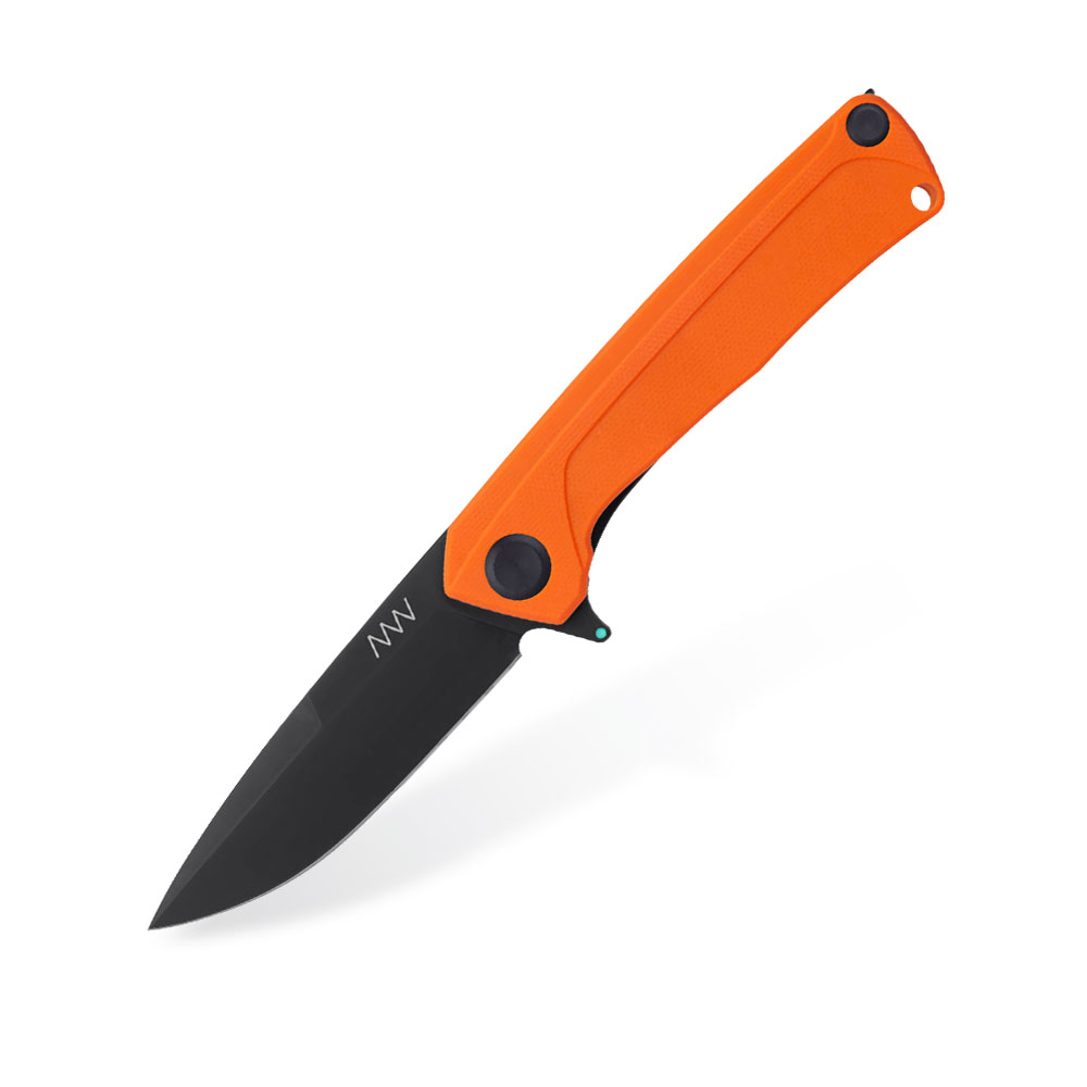 Nóż składany ANV Knives Z100 ANVZ100-035 Stal SLEIPNER Powłoka DLC Pomarańczowe G10 Liner Lock