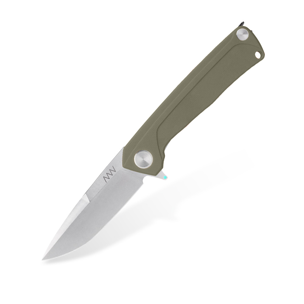 Nóż składany ANV Knives Z100 ANVZ100-013 Stal SLEIPNER Stonewash Olive G10 Liner Lock