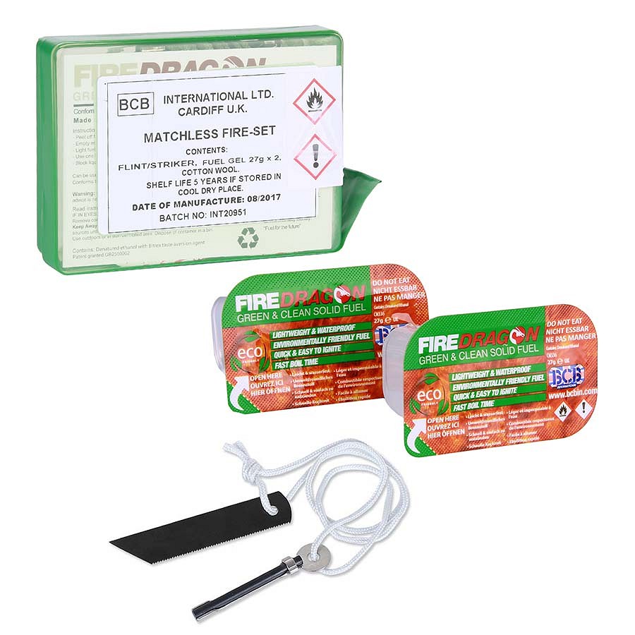 Zestaw do Rozpalania Ognia BCB Krzesiwo z Krzesakiem + 2 Kostki Paliwa + Watolina