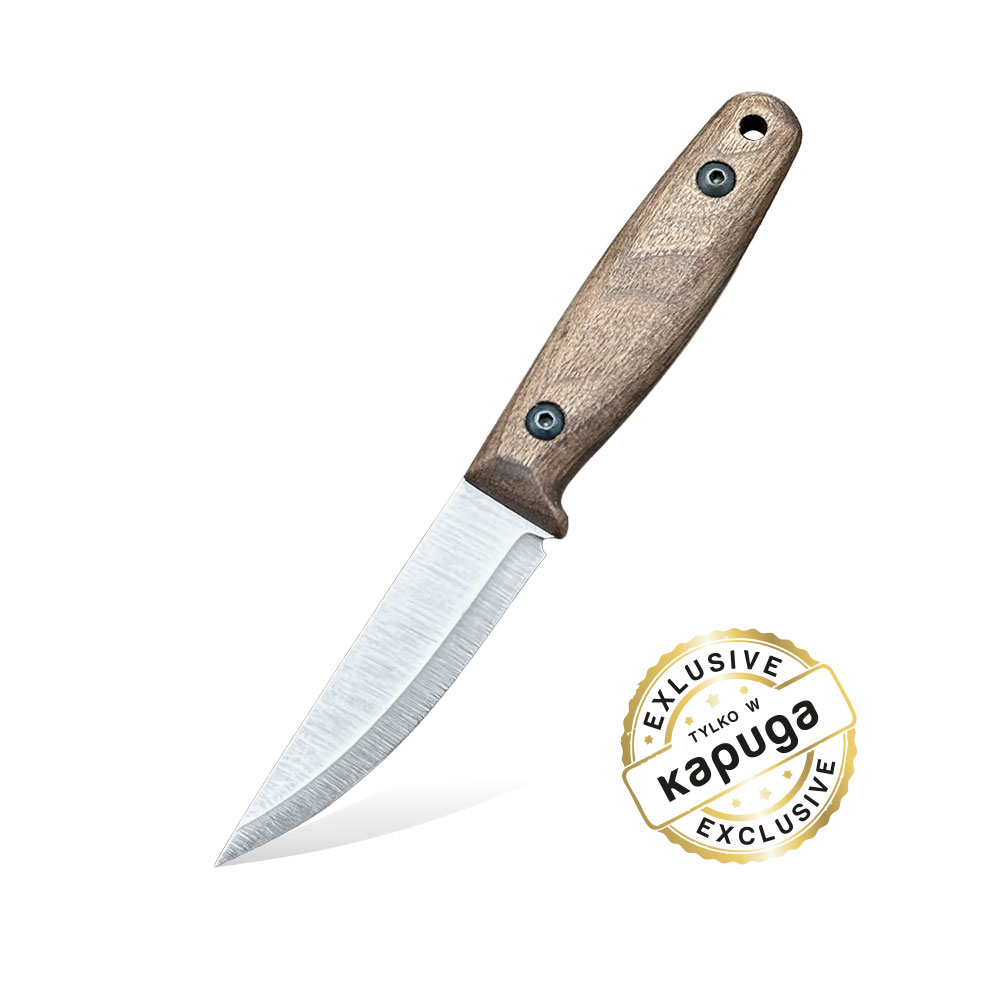 Nóż BPS Knives Finn Lite 'Walnut' Stylistyka Puukko - Wersja Limitowana | Stal Węglowa 1066 Drewno Orzech Brązowa Skórzana Pochwa