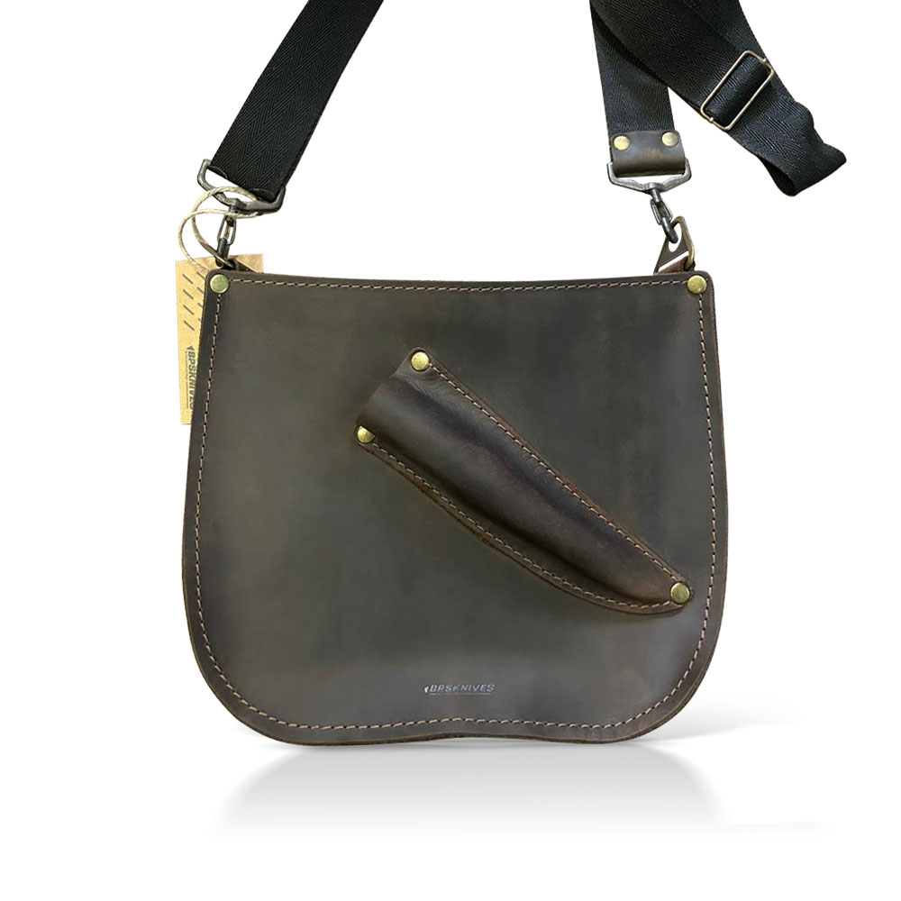 Torba skórzana BPS Knives na ramię z pochwą na nóż