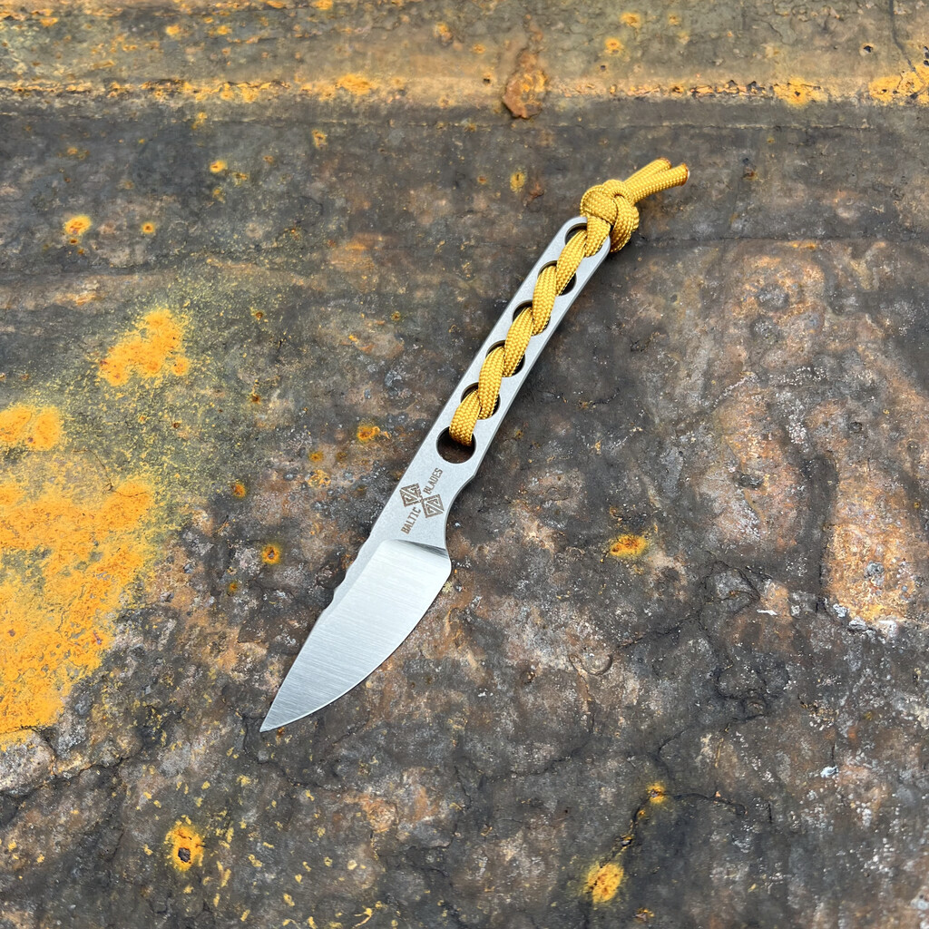 Nóż EDC Baltic Blades Angis Gen 2 "Gold" | Satin/Bead Blasted N690Co Paracord Kydex