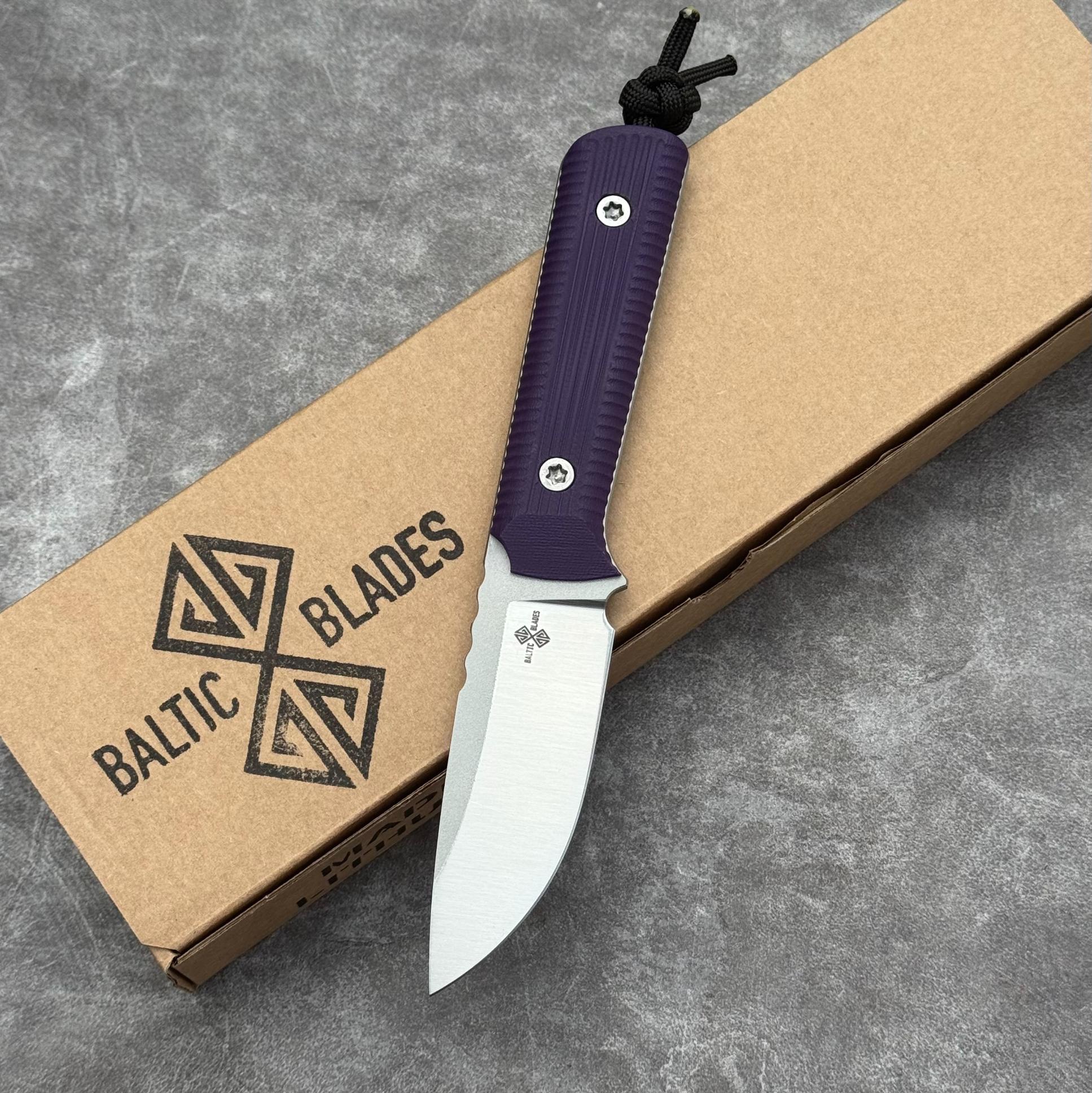 Nóż Baltic Blades Iltis "Pluma" Satin Elmax Purple G10 Black Kydex