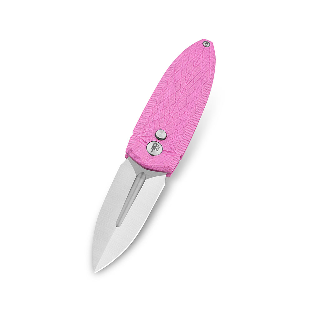Nóż składany Bestech Ququ Button Lock Black DLC 14C28N Pink G10 by Gogo BG57A-2