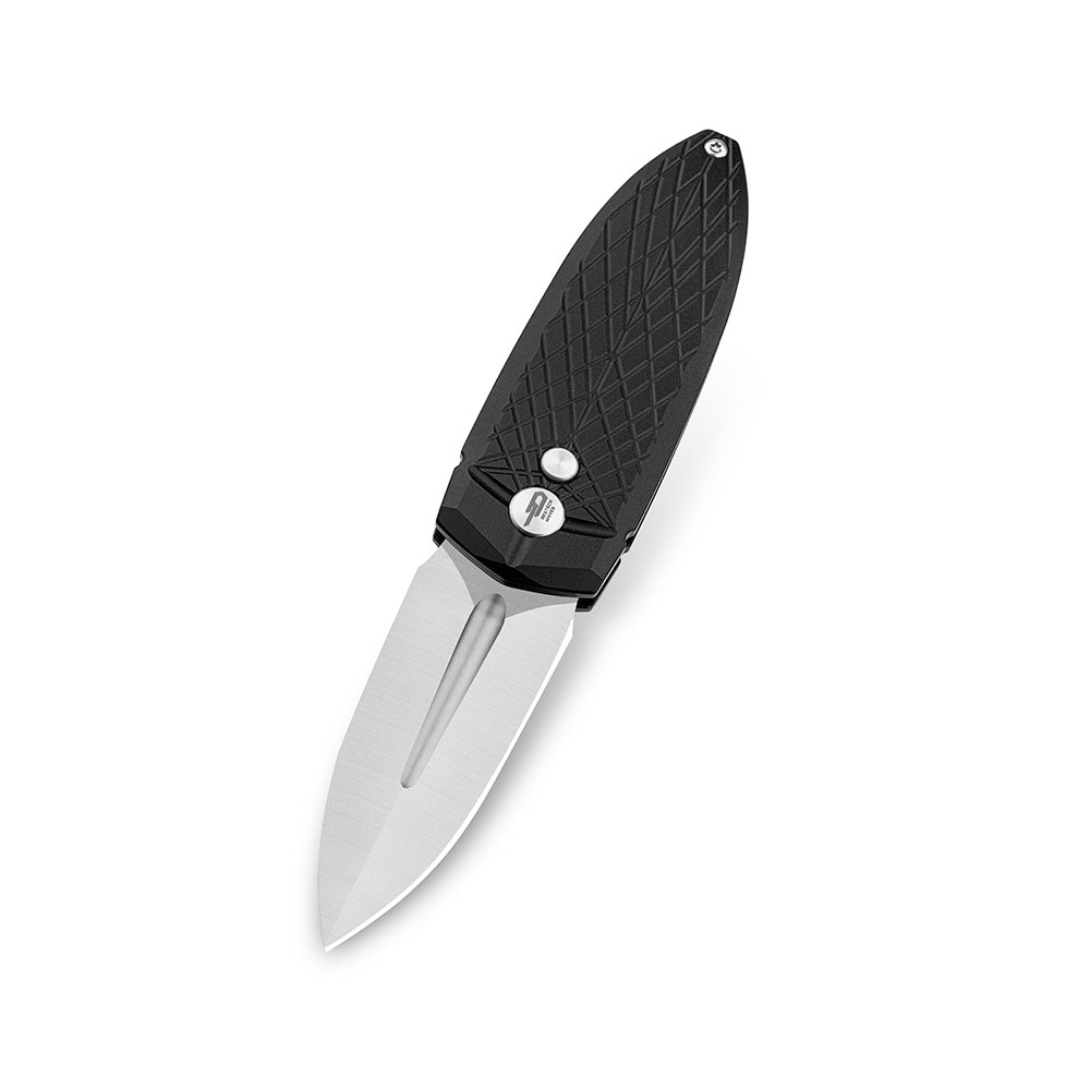 Nóż składany Bestech Ququ Button Lock Satin 14C28N Black Aluminium by Gogo BG57B-1