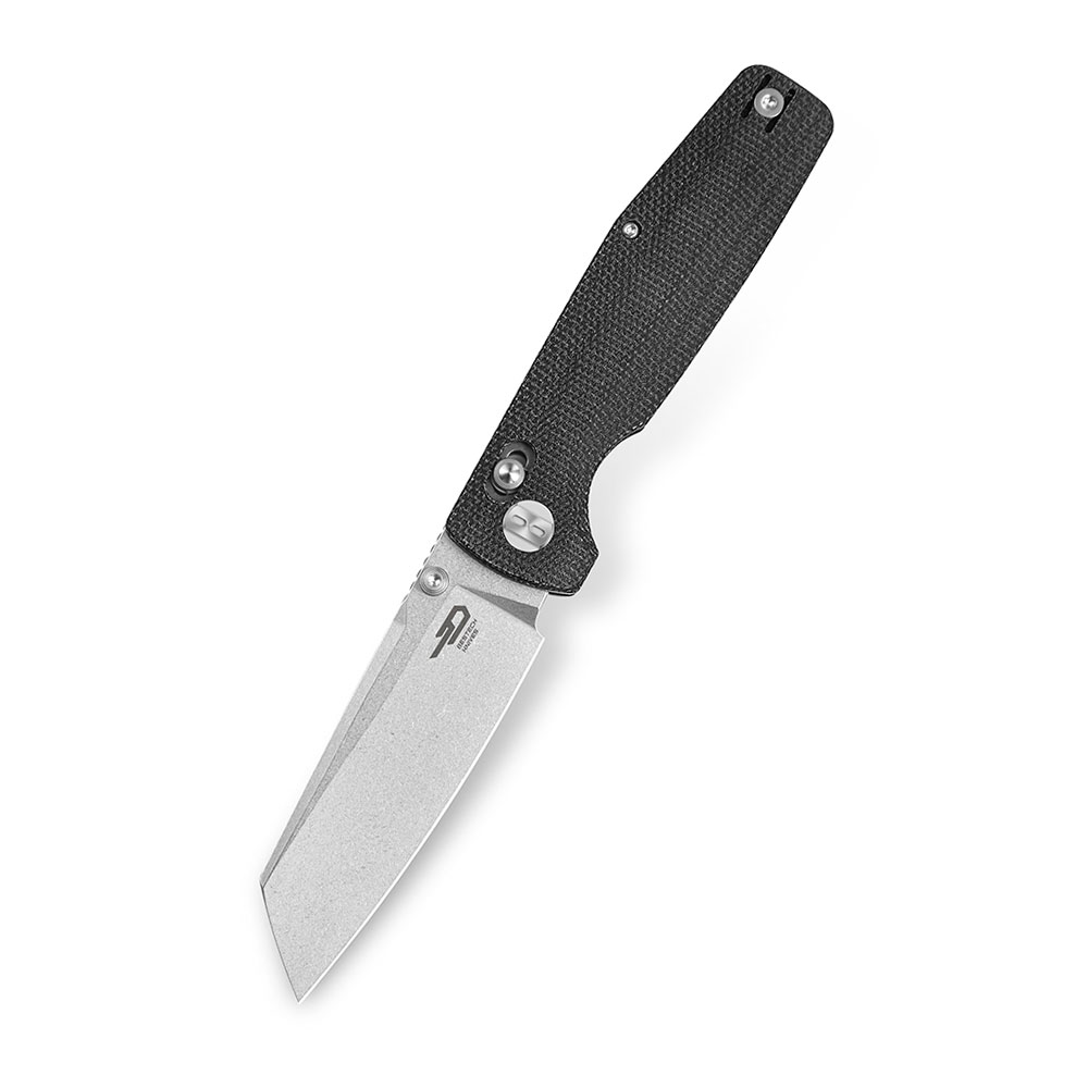 Nóż składany Bestech Slasher Bar Lock Stonewashed D2 Black Micarta BG56A-1