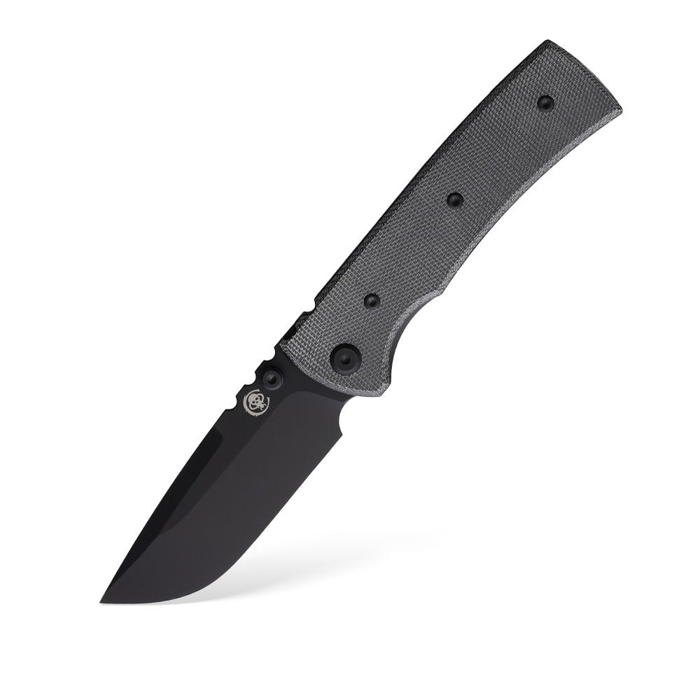 Nóż Składany Chaves Knives Redencion 229 Liner Lock Blue Label Line / Drop Point Thumb Stud PVD Elmax Black Canvas Micarta