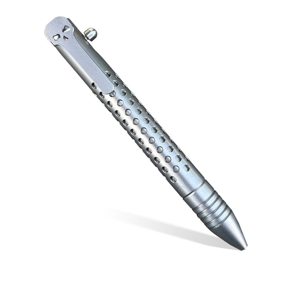 Długopis tytanowy Chaves Knives Bolt Action Pen Dot Stone Washed Titanium