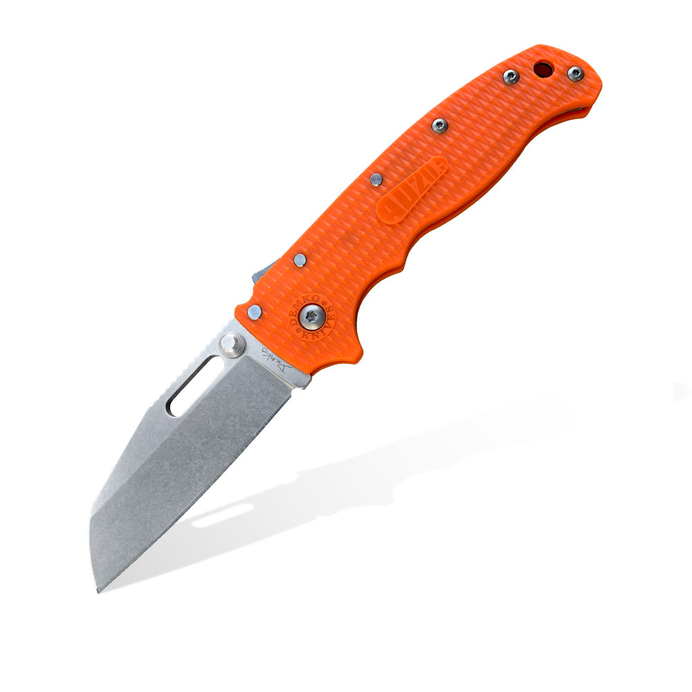Nóż składany Demko Knives AD20.5 Shark Foot AUS10A Shark Lock Orange Grivory Pomarańczowy