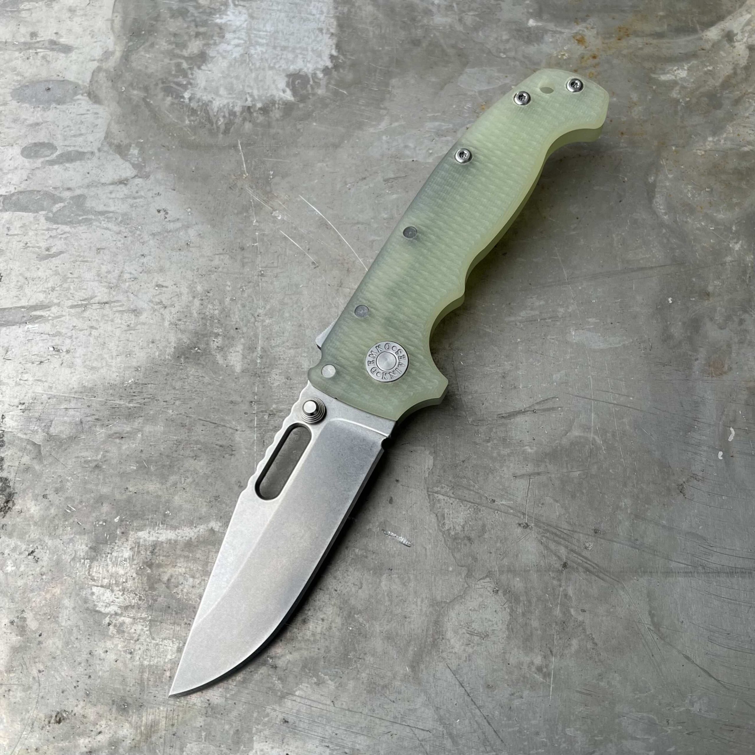 Nóż składany Demko Knives MGAD20S Clip Point 20CV Shark Lock Natural G10