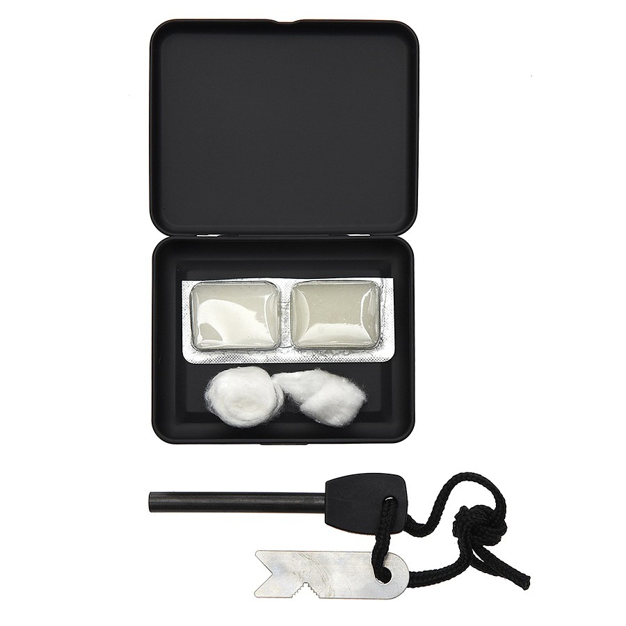 Zestaw do Rozpalania Ognia FOSCO Krzesiwo z Krzesakiem + 2 Kostki Paliwa + Watolina