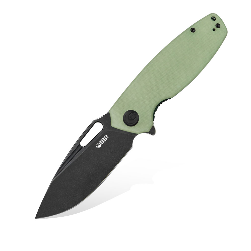 Nóż składany Kubey Tityus KU322E Dark Stonewashed D2 Jade G10