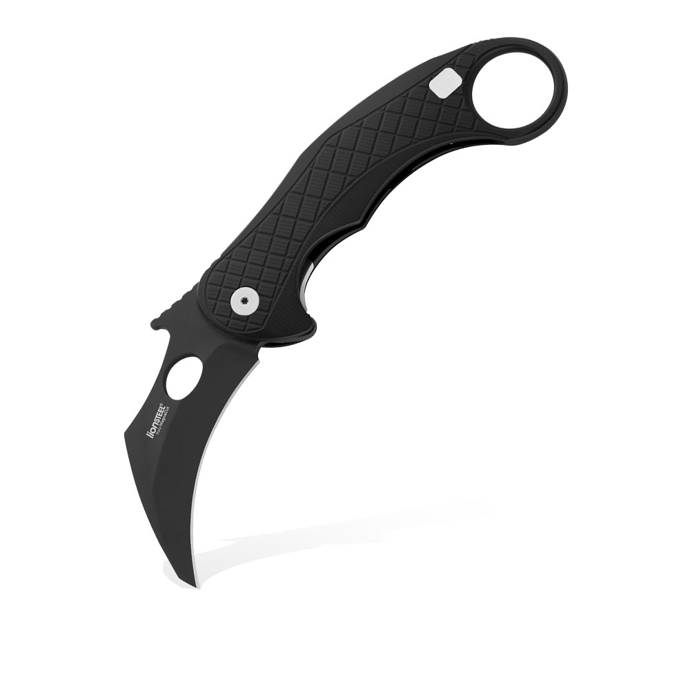 Nóż składany LionSTEEL L.E.One LE1 A BB by Emerson Design | Karambit Chemical Black MagnaCut Black Aluminium