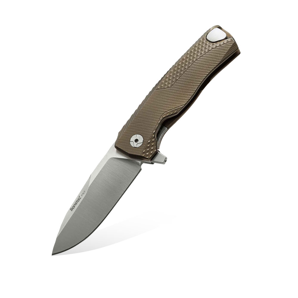 Nóż składany LionSTEEL ROK Solid ROK B Bronze Titanium by Molletta