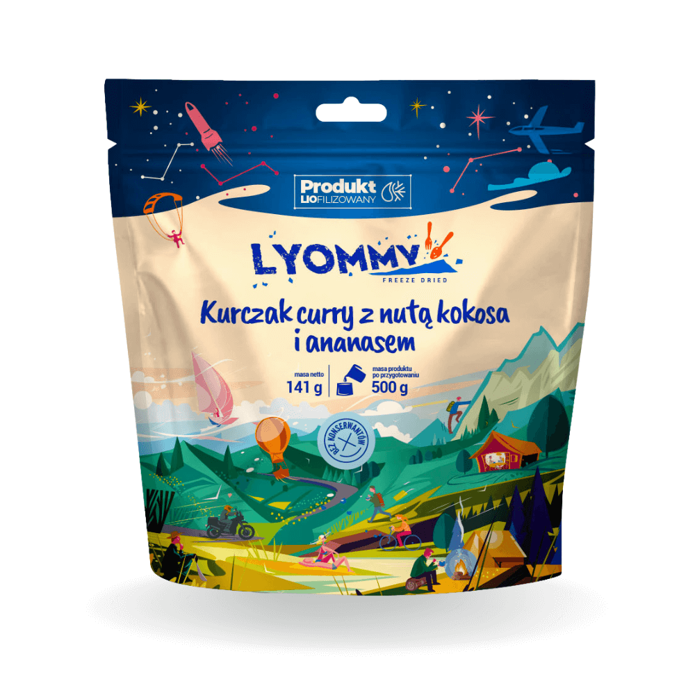 Lyommy Kurczak curry z nutą kokosa i ananasem 350 g