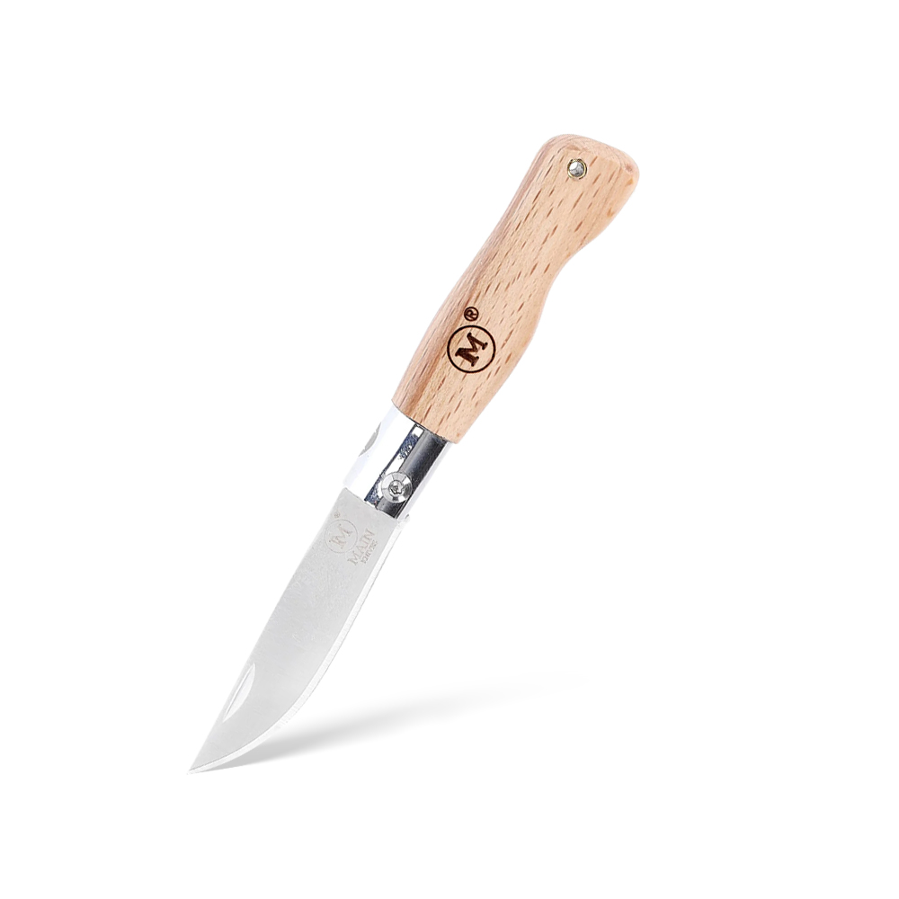 Mini Nóż Składany Brelok Do Kluczy MAIN Knives Mini Line 6001 Drop Point 440 Beech Wood z Pokrowcem