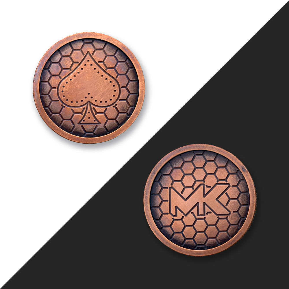 Moneta MK Knives & Tools "Honeycomb & Spade" | "Plaster Miodu i Pik" | Miedź Vintage