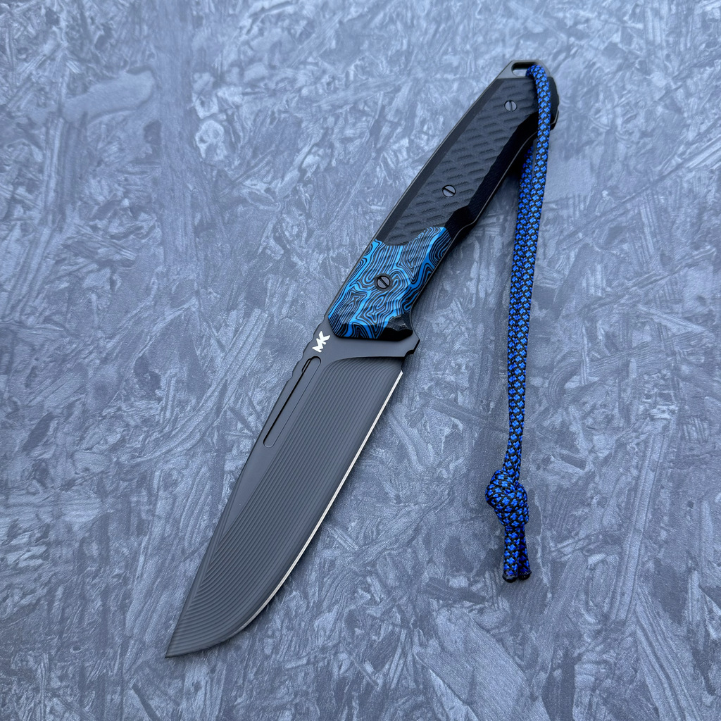 MK Knives Tools - Nomad F-Punk MK-010067 01 Nóż MK Knives & Tools Nomad "FuturePunk: Turtle Heart" DLC Vanadis 4 Extra Black/Blue Turtle G10 Black Kydex - obrazek 1
