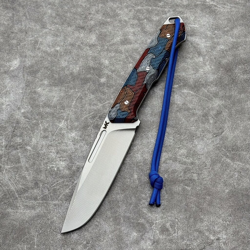 Nóż MK Knives & Tools Nomad 'FuturePunk' Glass Blasted Elmax Kaleidoscope Turtle G10 Black Kydex