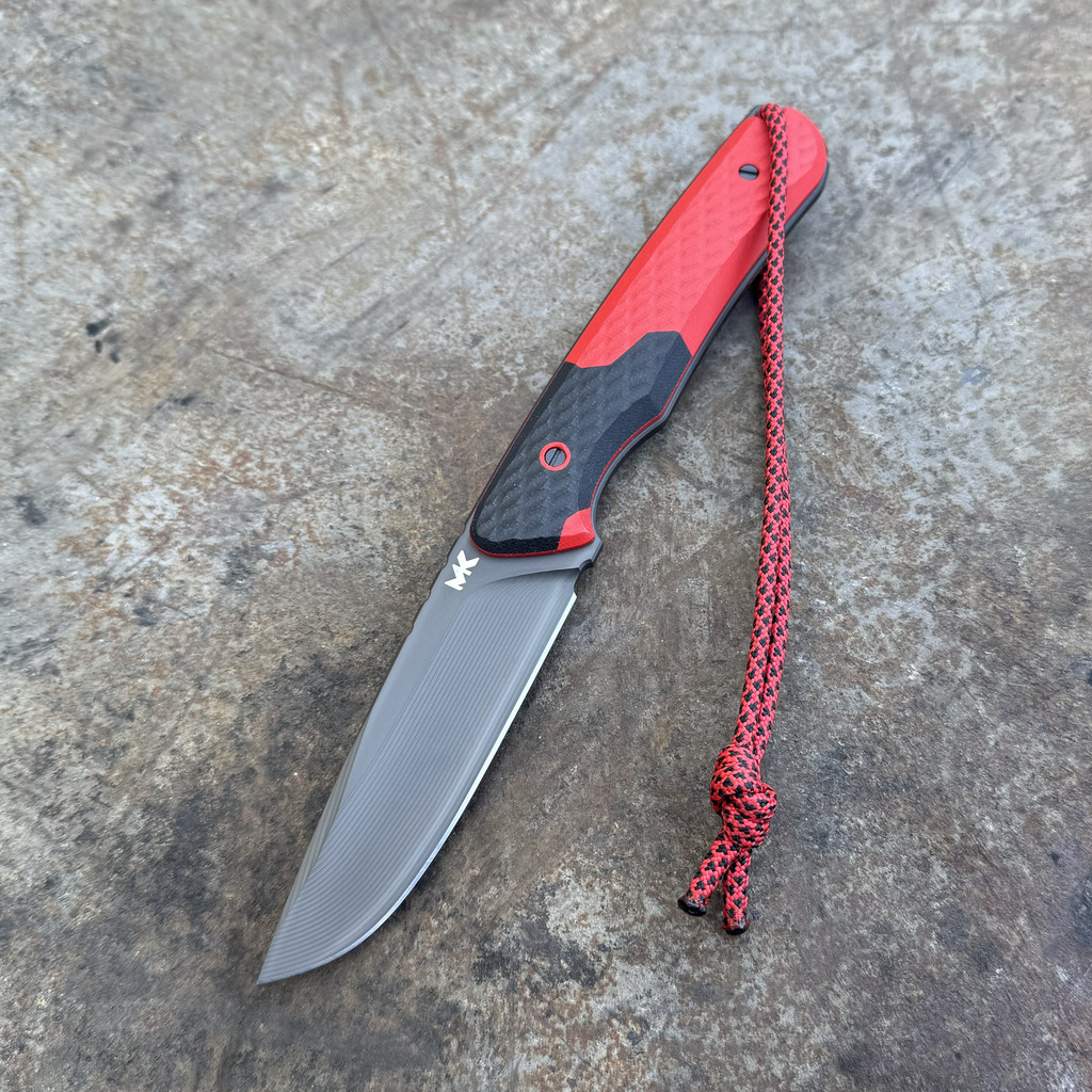 Nóż MK Knives & Tools Scout "FuturePunk" Black DLC Vanadis 4 Extra Black/Red G10 Black Kydex